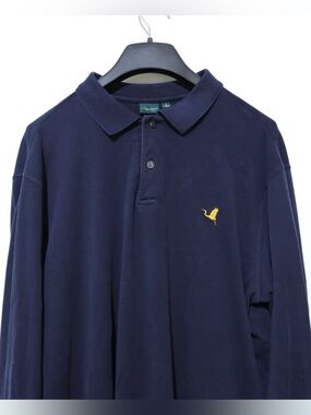 Fairway & Greene Men’s Signature 100% Pima Cotton Long Sleeve Golf Polo L Navy